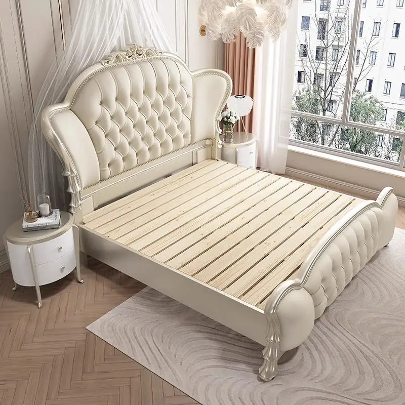 Princess European Bed Simple Camping Sleeping Safe Luxury Double Frame Bed Bedroom Baby Children Modern Wooden Beliche Furniture