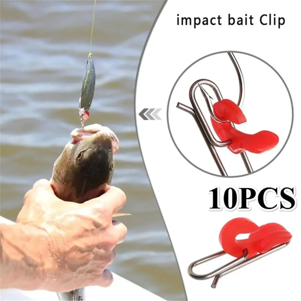 10Pcs Red/Black Fishing Board Release Clip Impact Bait Clip 16x10x7mm Fishing Hook Decoupling Black/Red Fishing Accessories