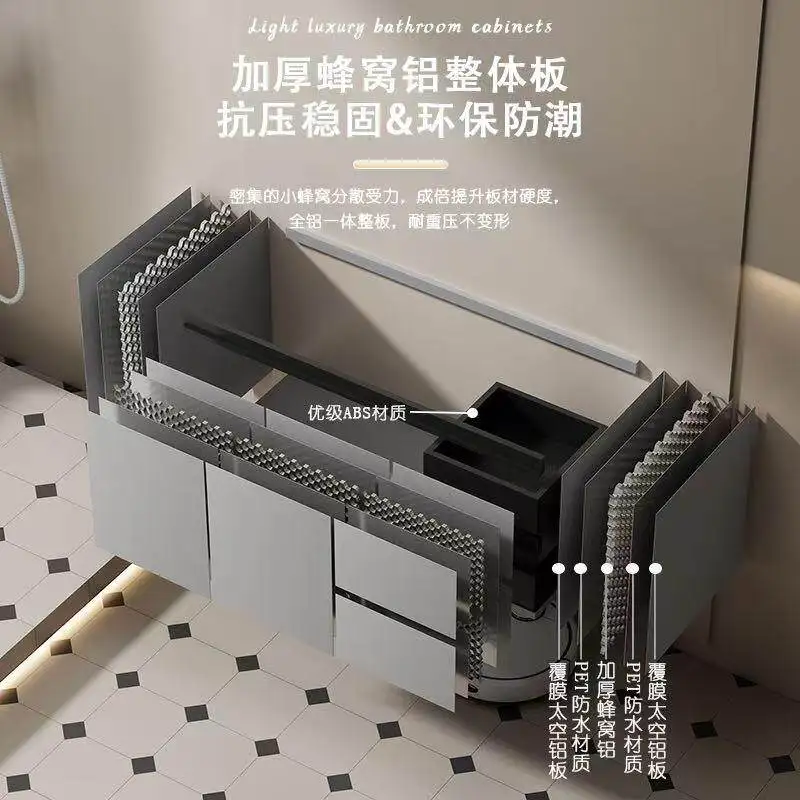 TAO Space aluminum honeycomb bathroom cabinet combination ceramic integrated basin wash basin toilet washbasin cabinet