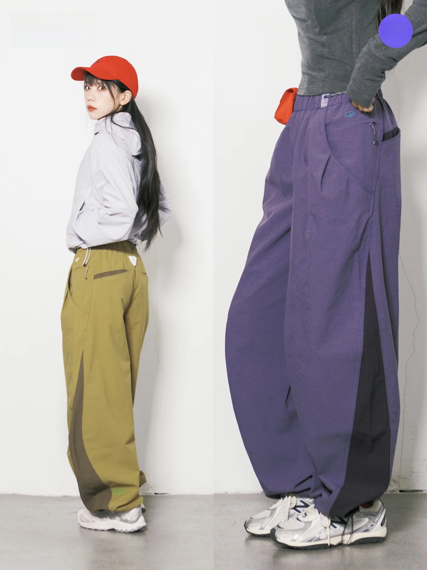 Outdoor Windbreaker High Waist Cargo Pants Men Women Quick Dry Waterproof Loose Casual Trousers Multi Pocket Wide Leg Pants