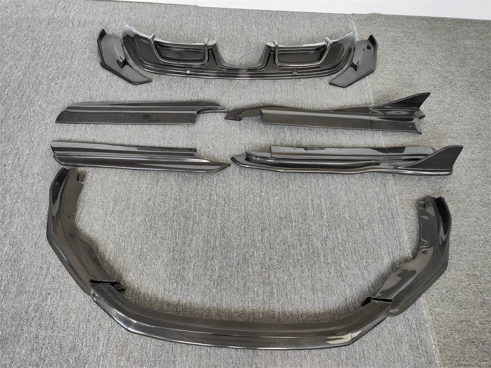 High quality genuine carbon fiber A-style front lip rear diffuser side skirt body kit for Porsche 718 Boxster Cayman