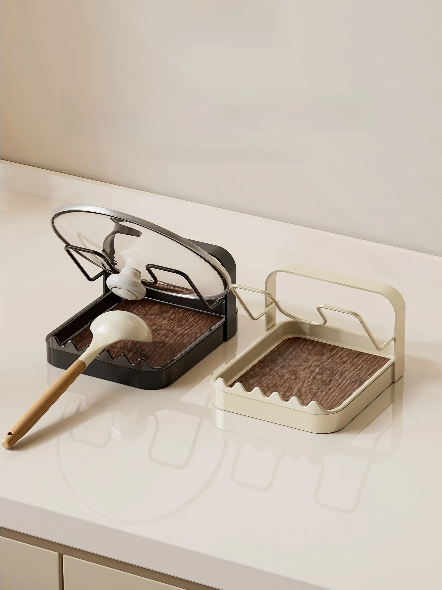 キッチンポット蓋ホルダー-スタンド-まな板-多機能収納ラック-垂直サポートブラケット-調理器具カバー置き台