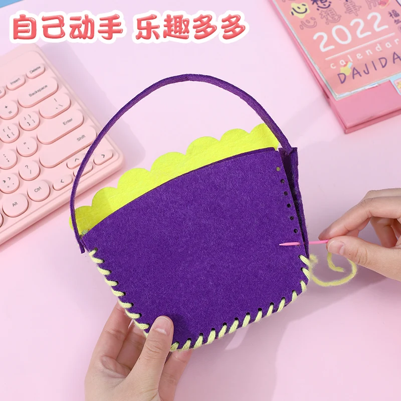 Kindergarten girls handmade handbag material bag children diy creative bag non-woven non-woven fabric