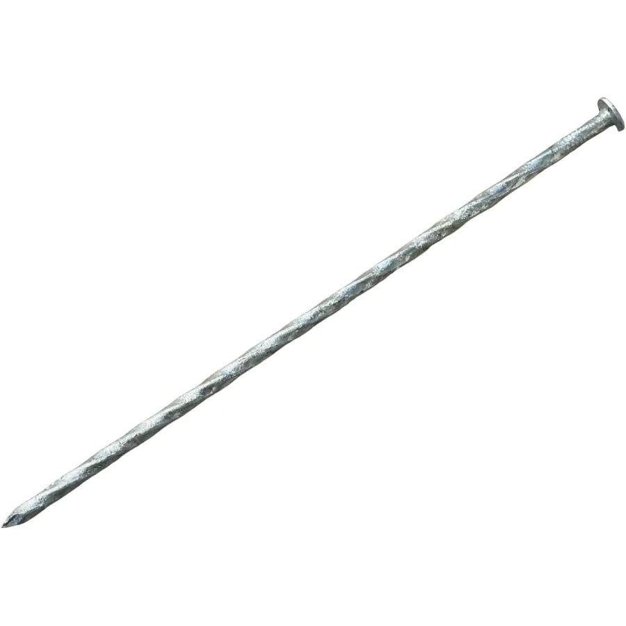 

12 Heavy Duty Galvanized Artificial Turf Stakes for Landscape Use - Spiral Ground Spikes and Pins Ideal for Synthetic Grass Ins