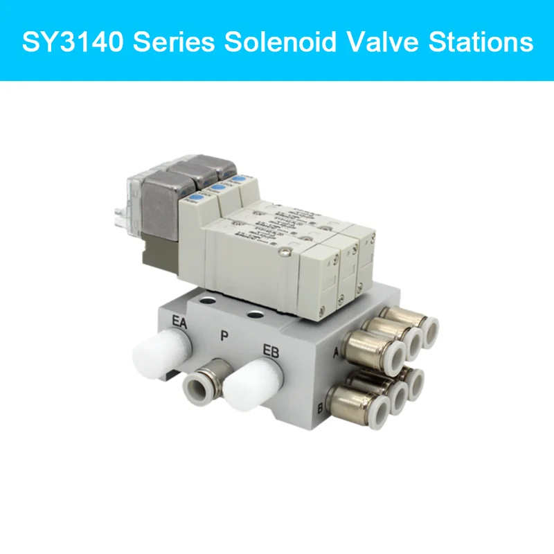 

SY3140 Series Solenoid Valve Stations SMC TYPE SY3140-3LZD SY3140-4LZD SY3140-5LZD SY3140-6LZD