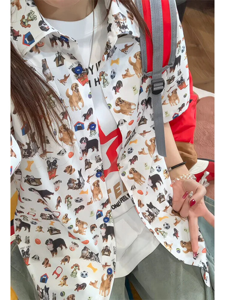 

Летняя тонкая футболка из ледяного шелка для мальчиков с принтом собаки, пляжная одежда, быстросохнущая, с защитой от солнца, дышащая, для пар, верхняя одежда