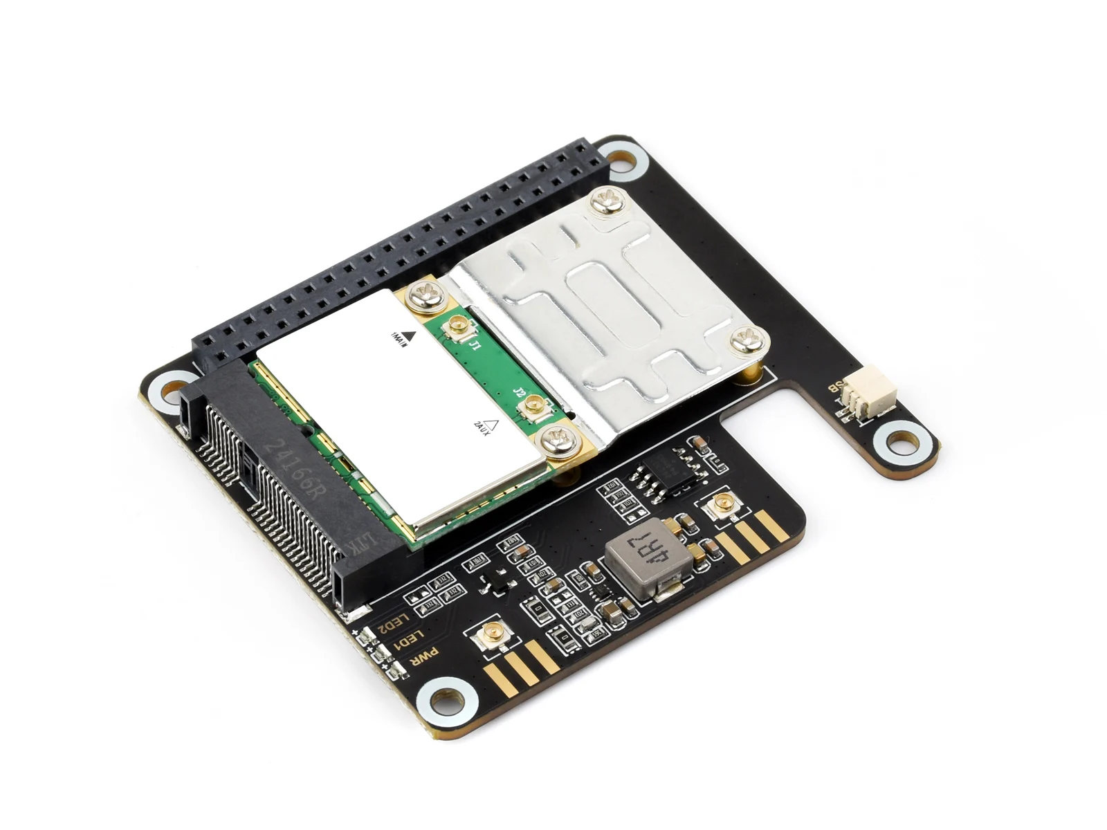 Adapter Waveshare PCIe TO MiniPCIe dla Raspberry Pi 5, kompatybilny z bezprzewodową karty sieciowej MiniPCIe, bez sterowników, Plug And Play