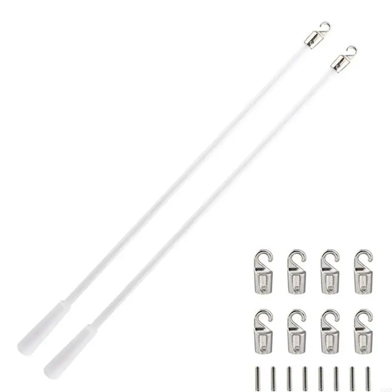 62KD 1Set 43cm Pull Rods for Blinds and Curtains with Easy Installation Hooks Set