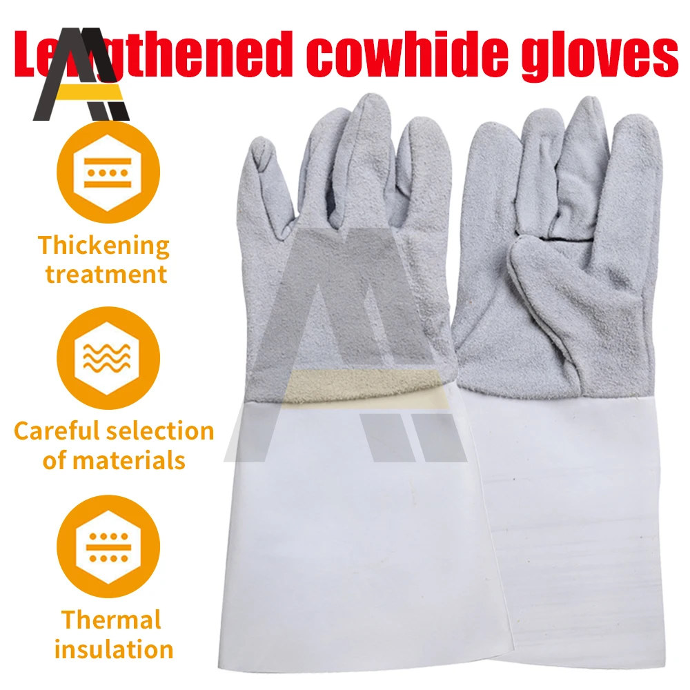 Gants de travail en cuir pour four, mitaines, cuisson, barbecue, gril, isolation thermique, forgeage, soudage, degré de chaleur