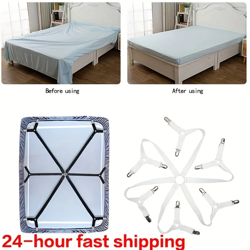 Adjustable 12-Clip Bed Sheet Holder – Non-Slip Elastic Fasteners, Durable Nylon, Machine Washable, Secure Bedding Grippers