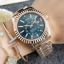 Top Quartz Watch for Women Calendar Display Full steel Original Luxury Brand Ladies Wristwatch Bracelet Clock Gift