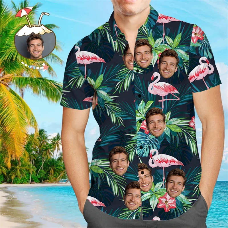 Unisex Hawaii Hemden benutzer definierte lustige 3D DIY Print Button Shirts kurze Ärmel/lange Ärmel Hawaii Shirt Tops Asien Größe 6xl Shirt