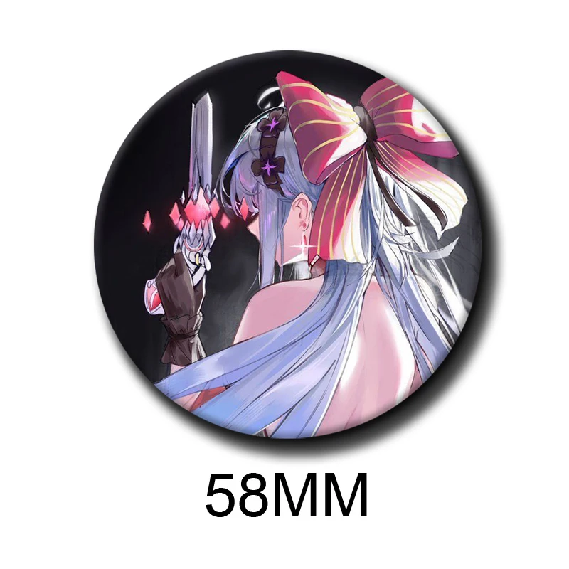 Anime Game Figure Coin Brooch Cartoon Girl Wuthering Waves Carlotta Lapel Pins Personality Custom Jewelry Badge Kids Toys Gifts