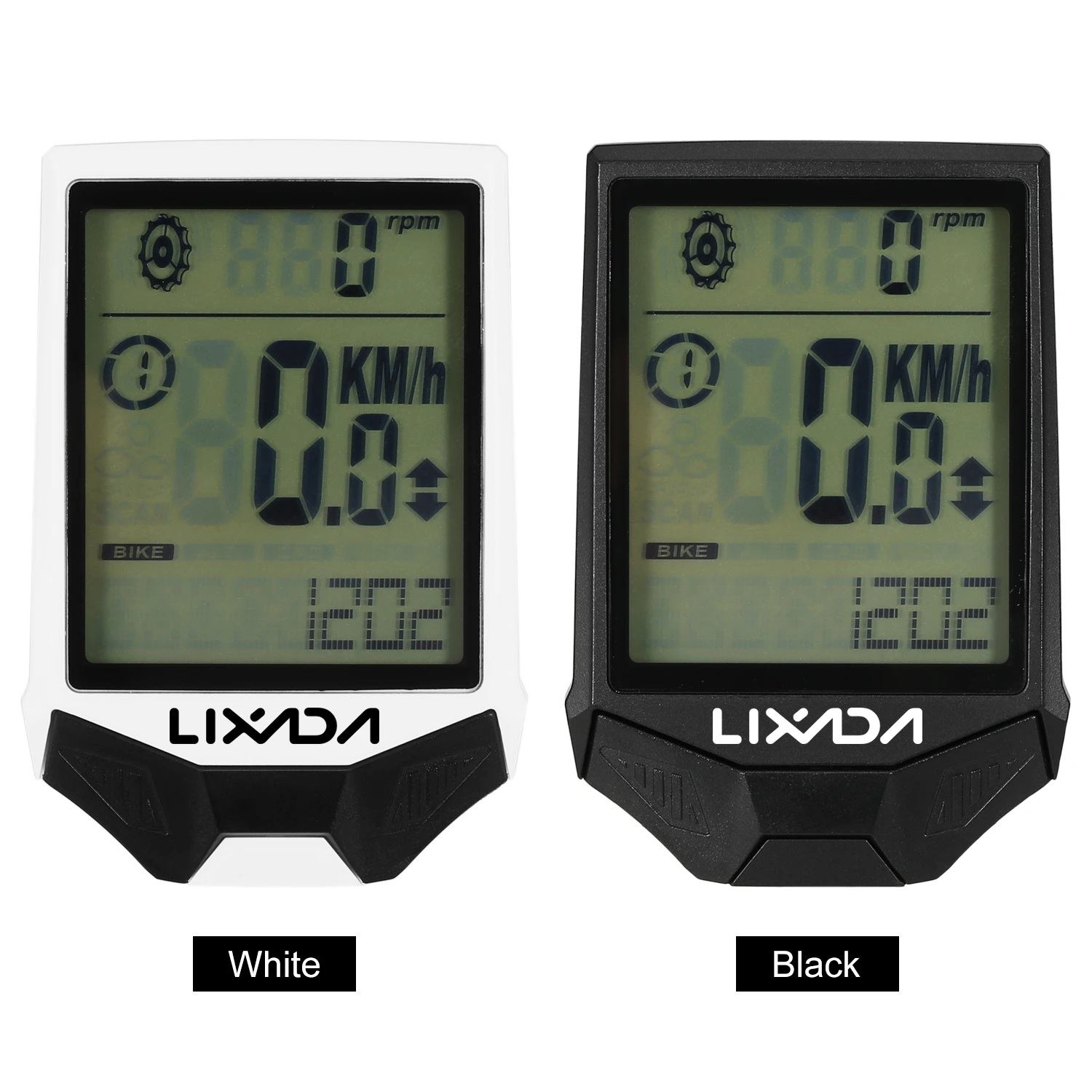 LIXADA Wireless Bike Computer Speed Meter with Heart Rate Sensor Backlight Display Multifunction Waterproof Cycling Speedometer