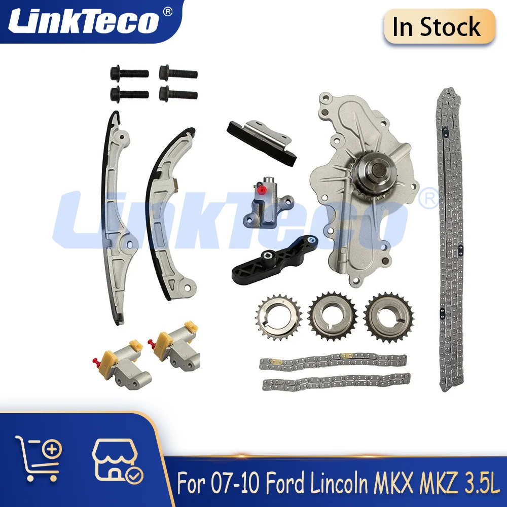Juego de Cadena de Distribución y Bomba de Agua Compatible con Motores 3.5L 3.7L V6 C35PDTD C37PDED CAY5 CAY6 para Ford, Mercury, Lincoln MKS y Mazda CX-9 3.5L 3.7L de 2007-2010
