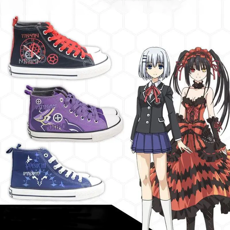 

Anime Cartoon Date A Live Spring New Casual High Top Canvas Shoes Tokisaki Kurumi Beautiful Girl Board Shoes Holiday Gift