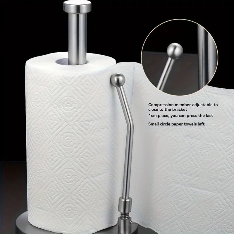 Suporte de toalha de papel de aço inoxidável suporte criativo rack de tecido de cozinha sem broca prateleira de filme aderente