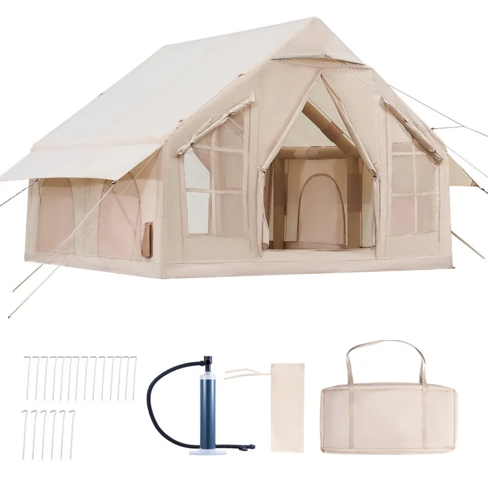 

Inflatable Tent for Camping Tents 4-6 Person Tent Glamping with Pump Stove Jack