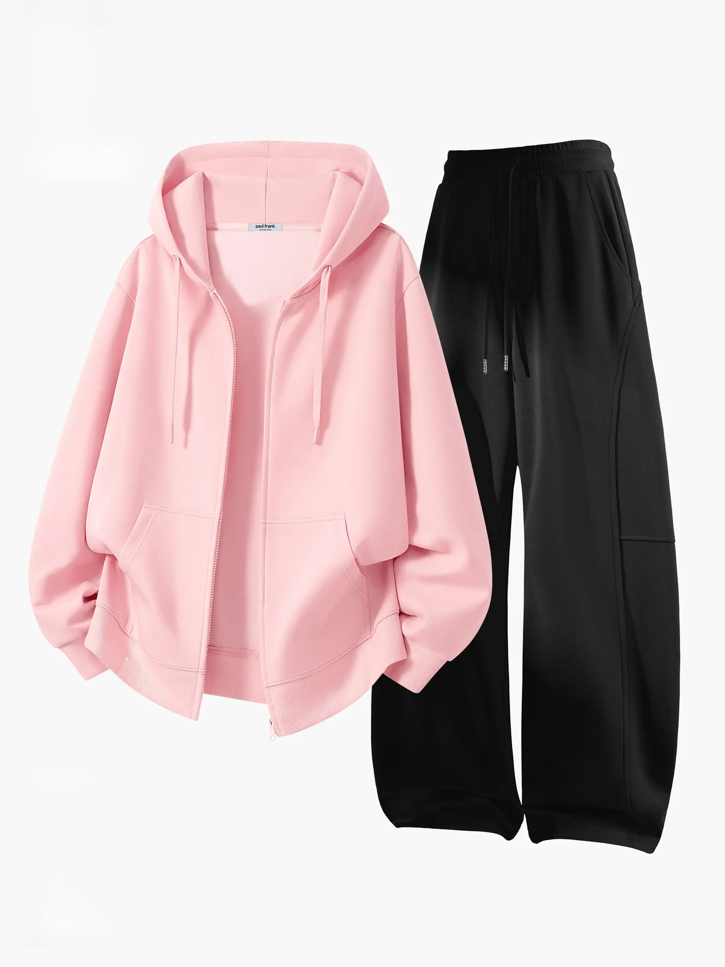 

Men's Sportswear Set Pink American Sle Open Cardigan Hoodie Sweatpants Long Sve Cotton Polyester Blend