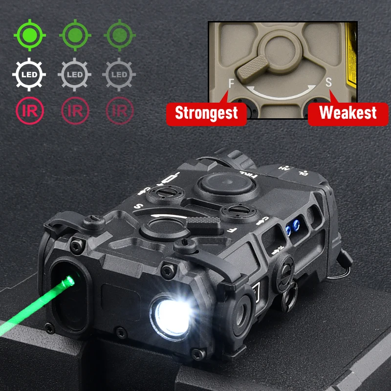 Imagem -02 - Lanterna Led Strobe para Airsoft Hunting Tático Nylon Versão Plástica Ponto Vermelho Verde Azul Indicador Laser ir Luz de Arma Ogl