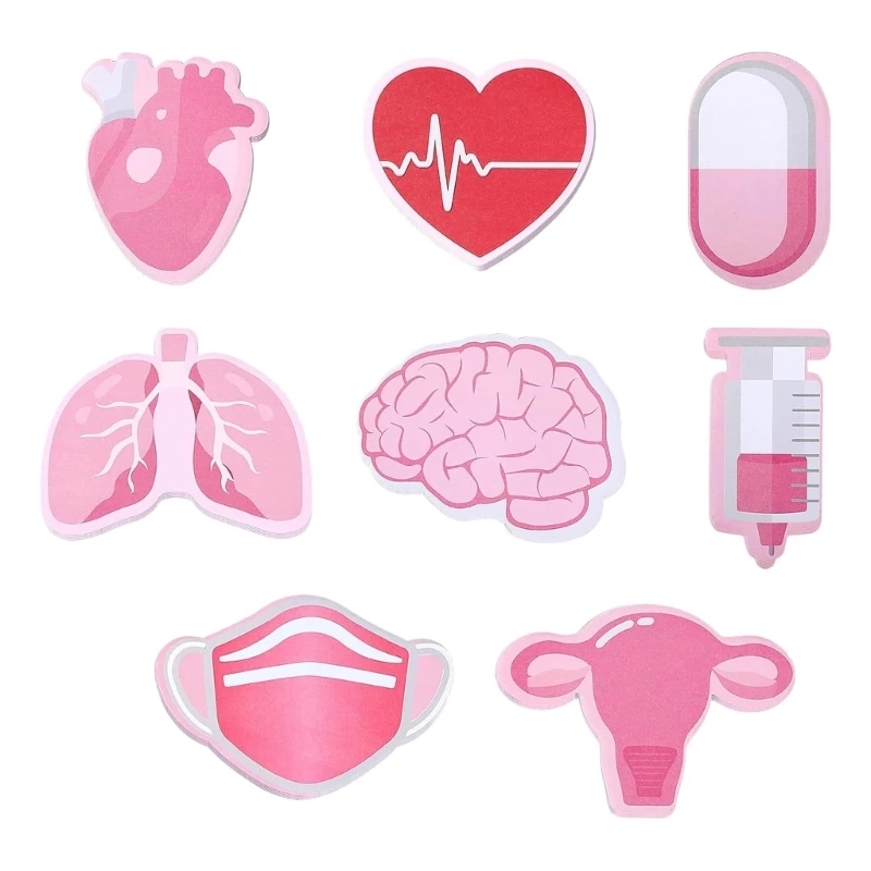 Self-Adhesive Sticky Notes Writable Memo Pads Medical Themed Post Notes School Office Hospital Supplies for Students