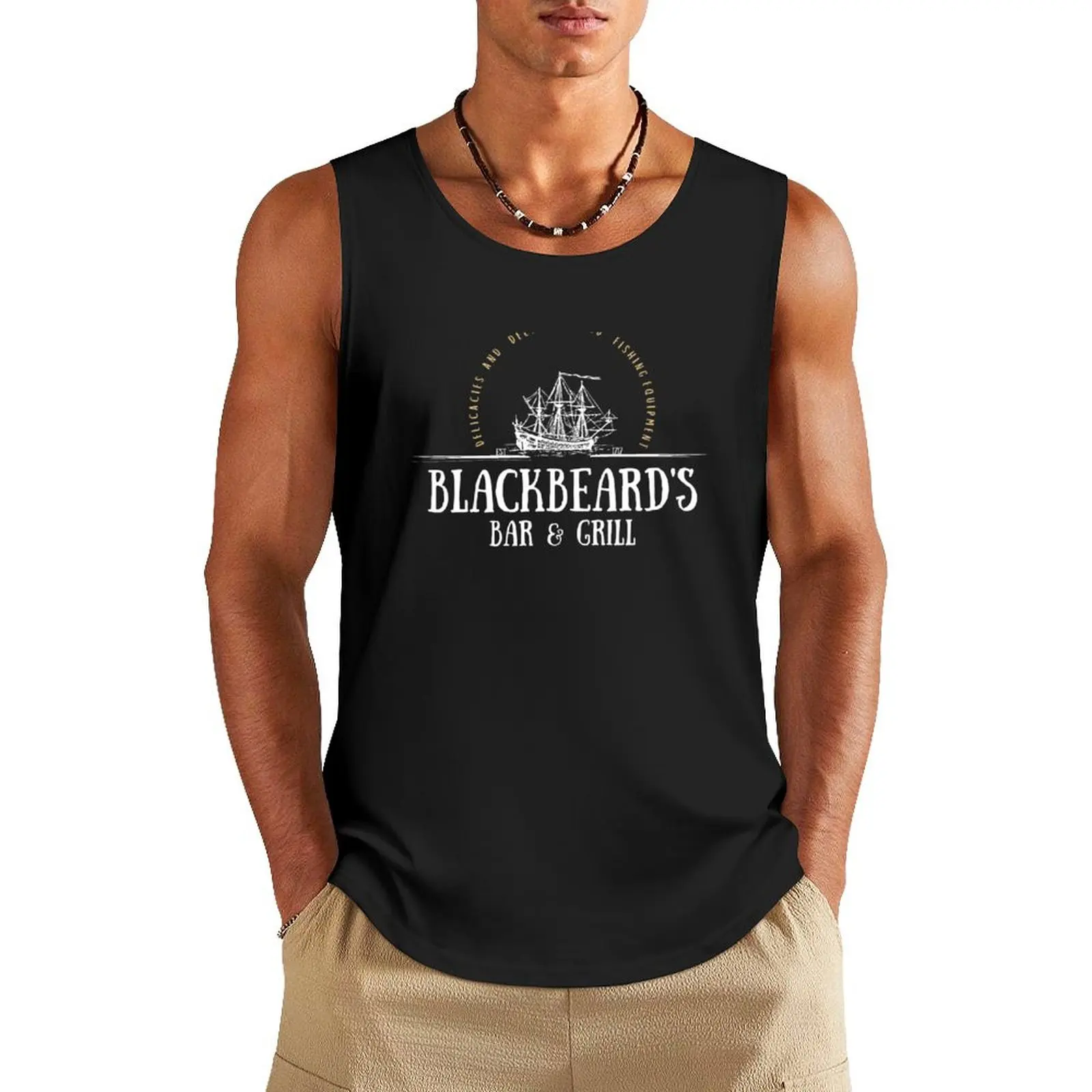 

Blackbeard's Bar and Grill Tank Top fitness Gym T-shirts for men