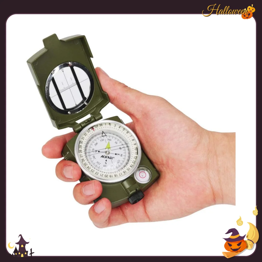 بوصلة عسكرية مع عدسة رؤية - مقاومة للماء ومضادة للصدمات للتخييم والمشي لمسافات طويلة