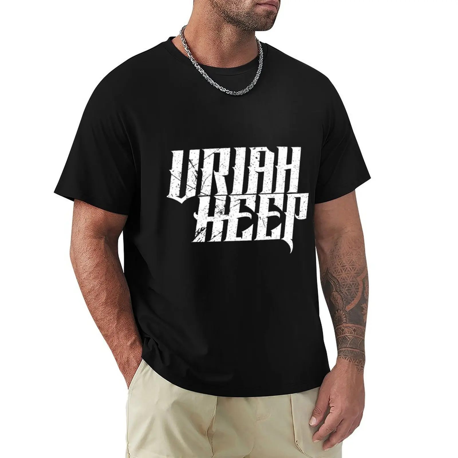 Uriah Heep - White T-shirt oversized anime clothes shirts graphic tees funnys mens graphic t-shirts funny