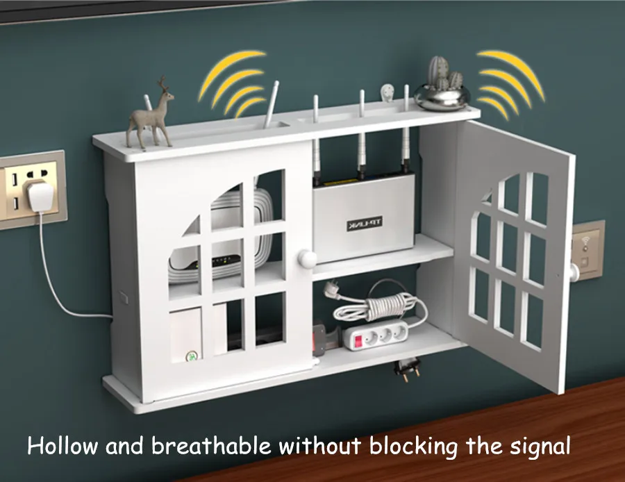 Armoire De Rangement Pour Routeur WiFi, Multiprise Et Gestion Des