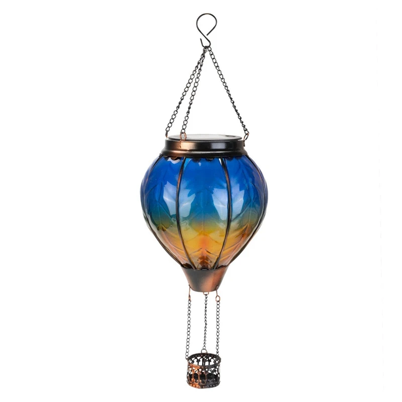 1 Piece Hot Air Balloon Solar Lantern With Flickering Flame Light Outdoor Solar Hanging Lights Waterproof For Garden Yard Patio