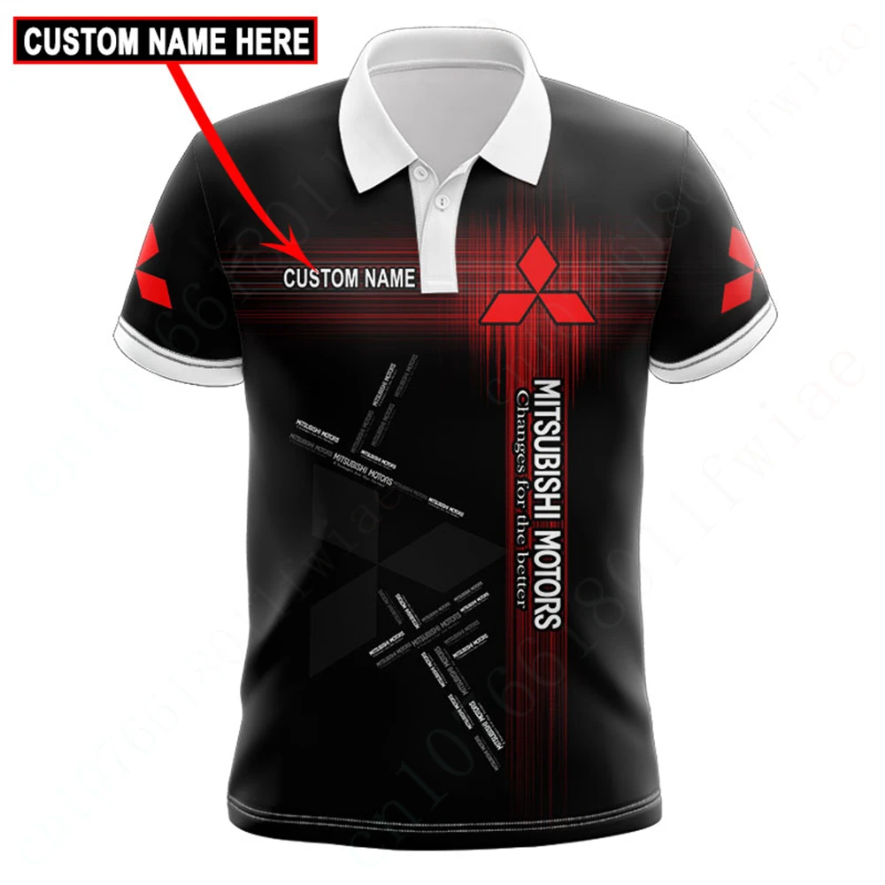 Mitsubishi Anime Polo Camisas e blusas masculinas, roupas unissex, secagem rápida, top de manga curta, casual Golf Wear, Harajuku