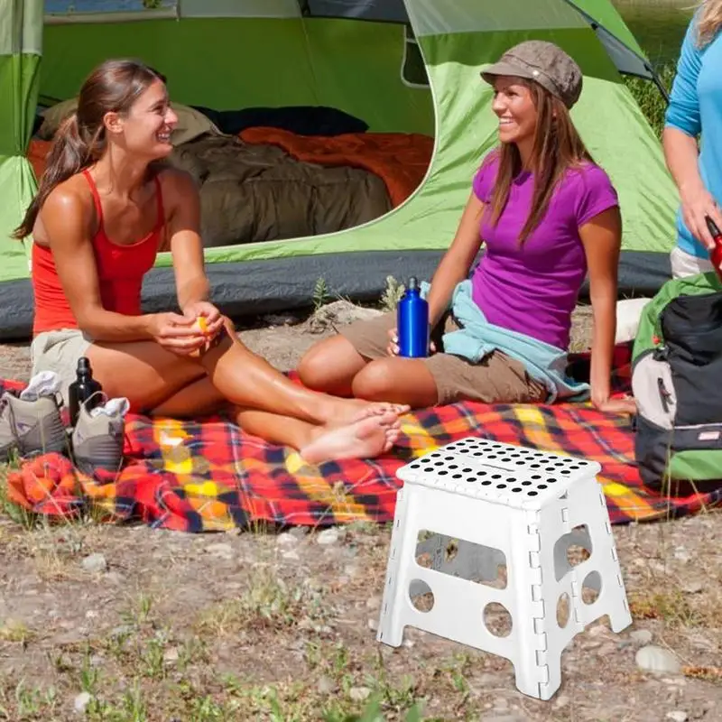 Non Slip Portable Foot Stool Multi Purpose Folding Step Stool Easy Storage Space Saving Foldable Stool For Kitchen Living Room