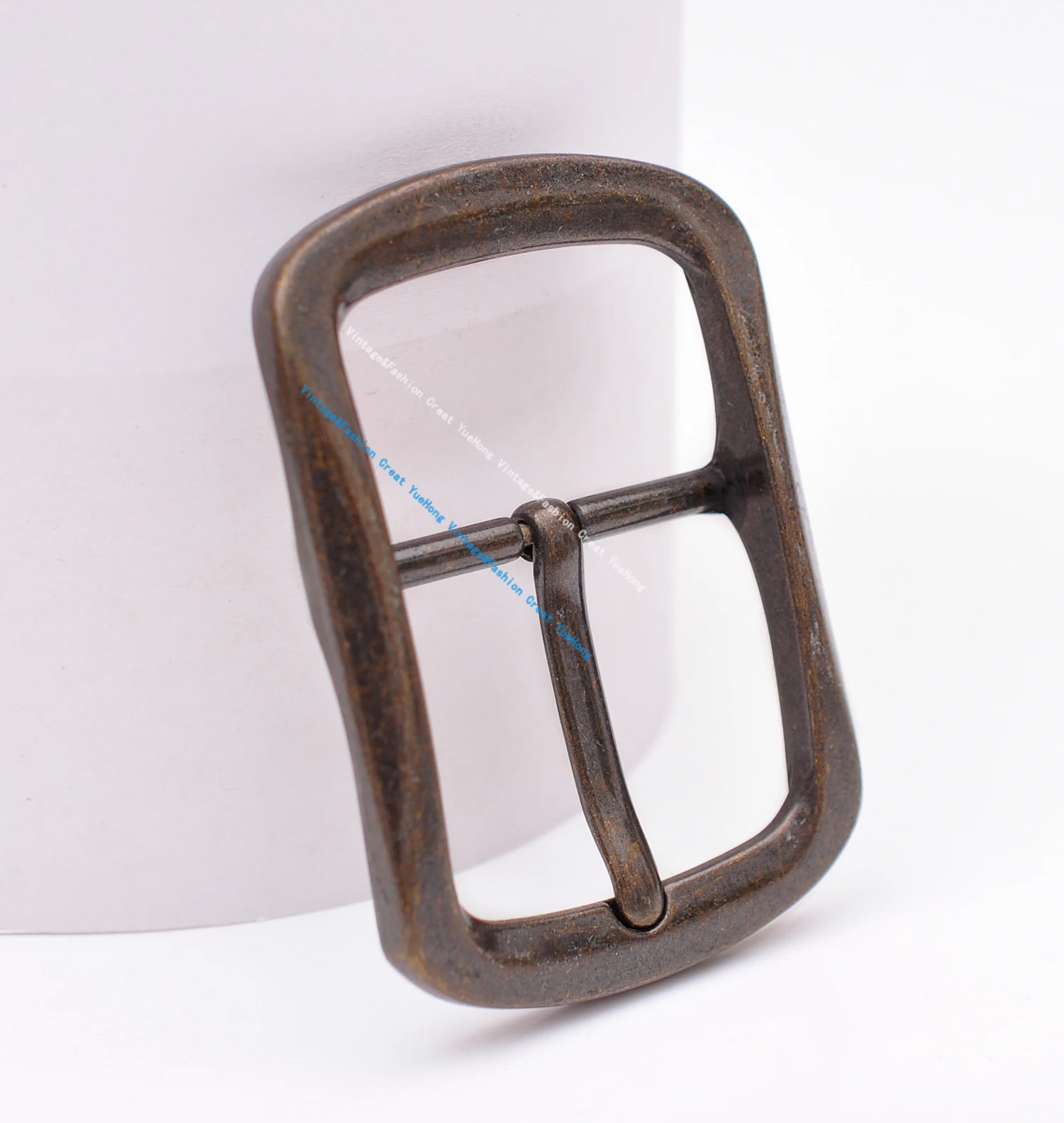 76*53mm(inner40mm) Heavy Duty Solid Antique Copper Two-Tone Center Bar Pin Belt Buckle