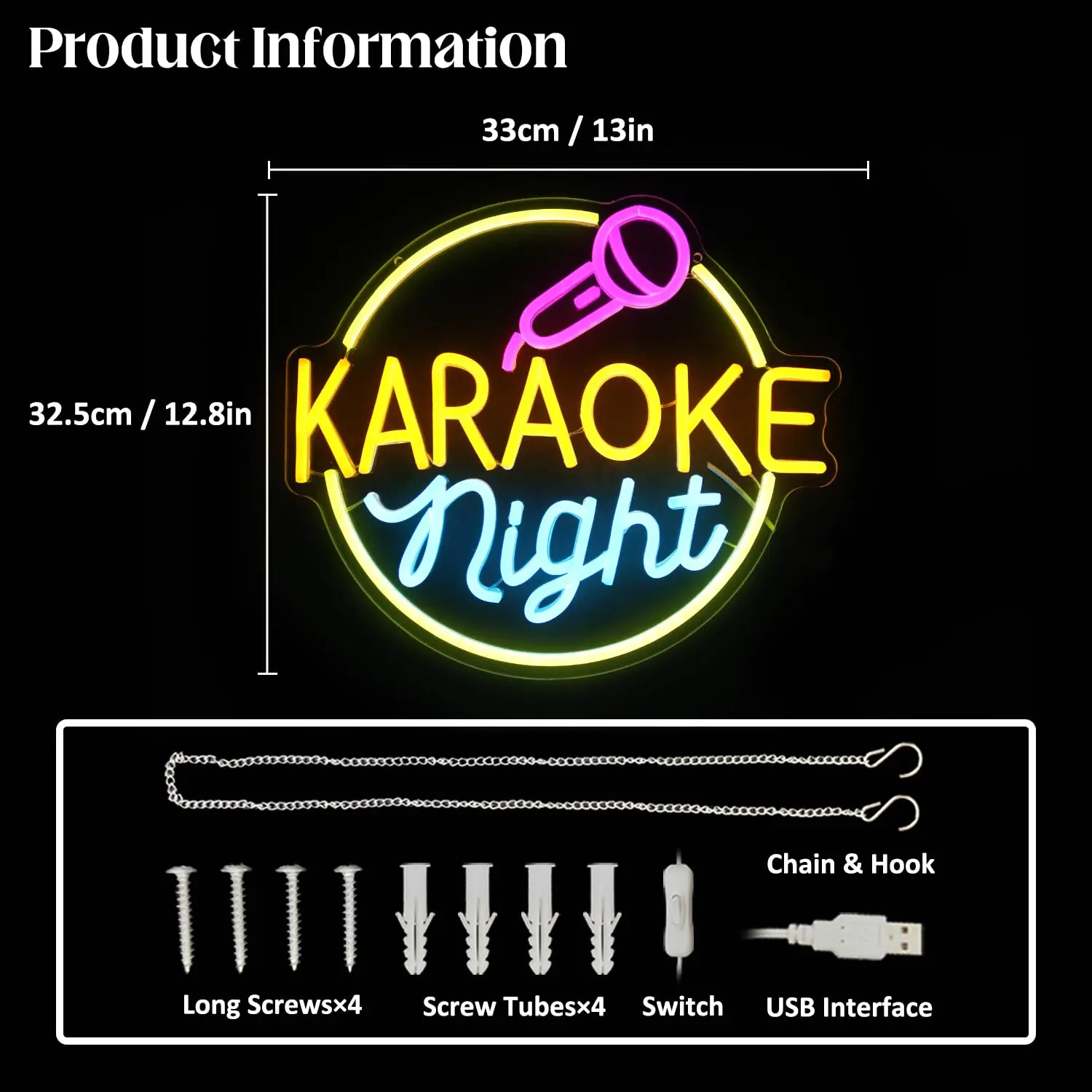 Karaoke Night Neon Sign Music Room Decor Karaoke Bar Sign for Wall Decor Live On Air Lights Bar Open Neon Wall Light Room Decor