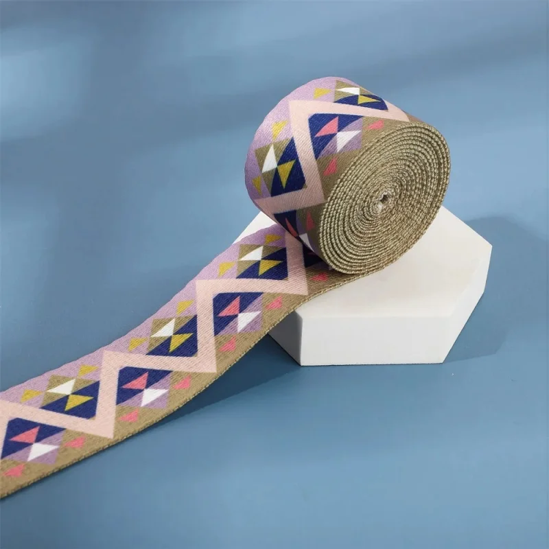 2 meters 38mm floral printed clothing piece waist elastic webbing DIY clothing ribbon bag shoulder strap sewing accessories