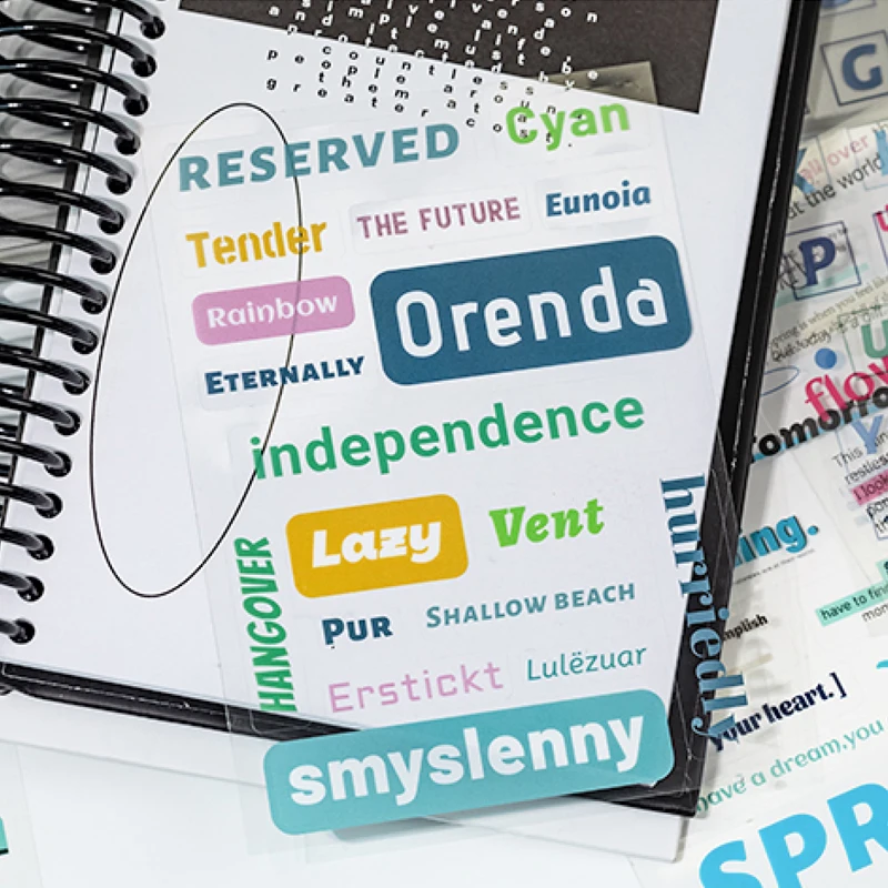 2 نمط 20 قطعة/كتاب مادة الحيوانات الأليفة الإنجليزية كتاب ملصقات DIY بها بنفسك كتيب المغلف ختم ملصقات جراب هاتف سجل القصاصات إطار صور مذكرات