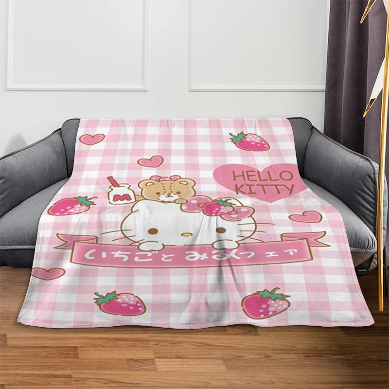 Sofa Blanket A-Hello Kittys Anime Blanket Fluffy Soft Blankets King Size Blanket Microfiber Bedding Warm Knee Bed Fleece Camping