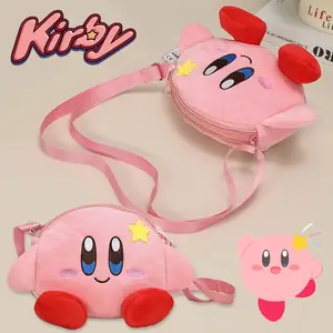 Kirby crossbody purse plush 3d cute kawaii pink gold bag chain strap 2024 nintendo