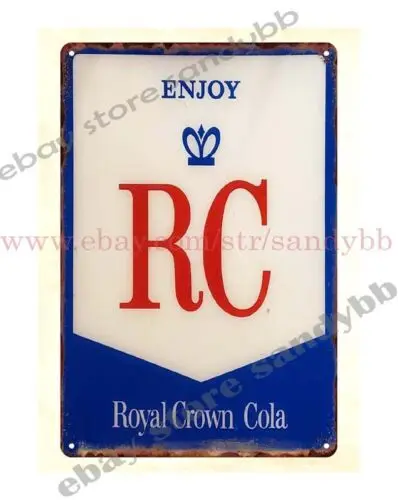 advertising home kitchen wall art Enjoy RC Royal Crown Cola metal tin sign