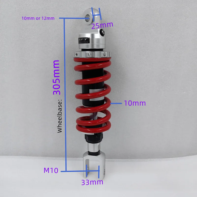 10mm spring 305mm 325mm adjustable Shock Absorber for  SUZUKI  Kawasaki Ninja 250R Ex25 Ninja250 Ninja300  ZX6R ZX600R