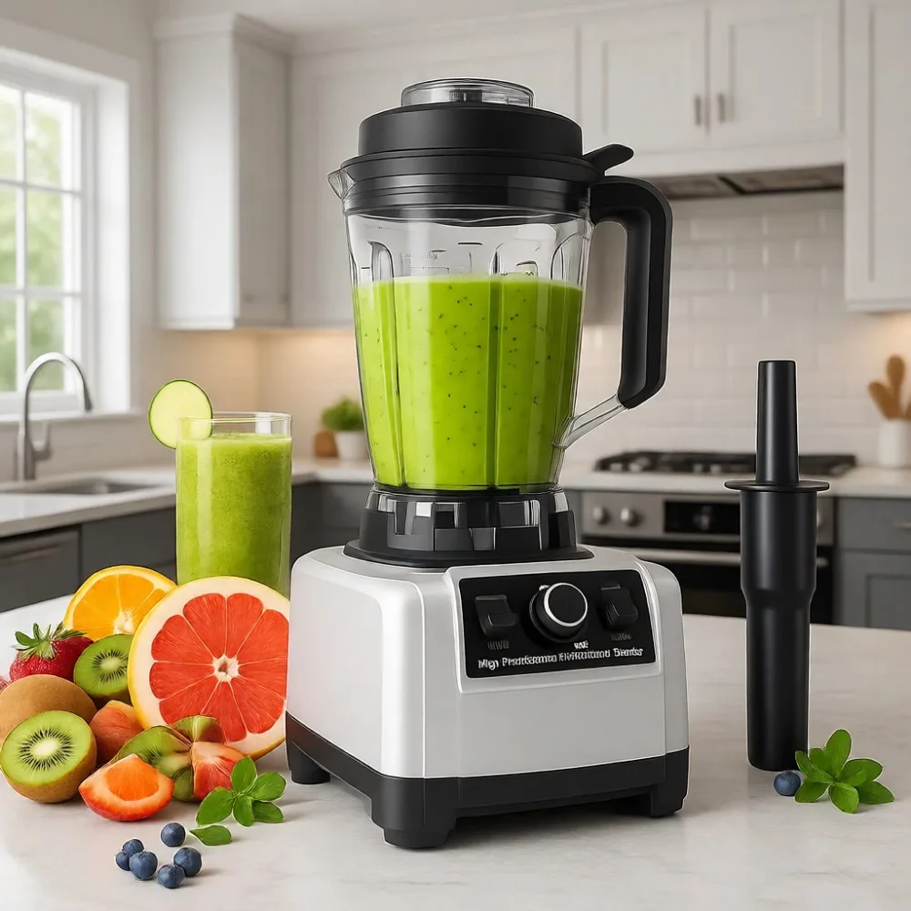 Licuadora de Vidrio de 1500W y 2L con 8 Cuchillas de Acero Inoxidable para Smoothies y Jugos, Libre de BPA