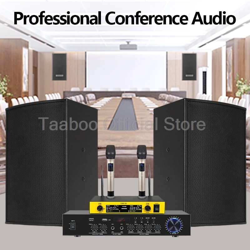 10 Inch High Power Wall Mounted Speaker Bluetooth Multi-function Sound Amplifier Professional Commercial Conference Audio Set