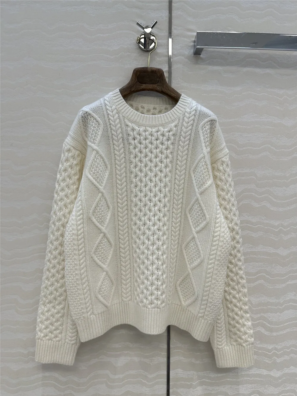 25 الخريف/الشتاء المرأة جولة الرقبة جودة عالية الثقيلة بلون الكشمير الصوف مزيج تنوعا عارضة السترة