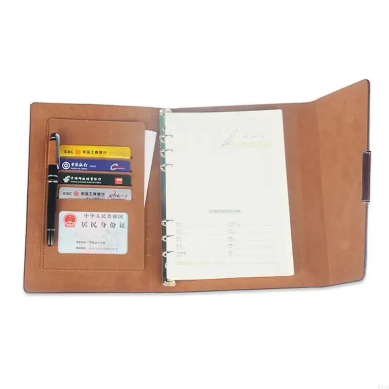 M5TB Binder Journal Notepad Slots Slots Pen Holder Lock Recilável