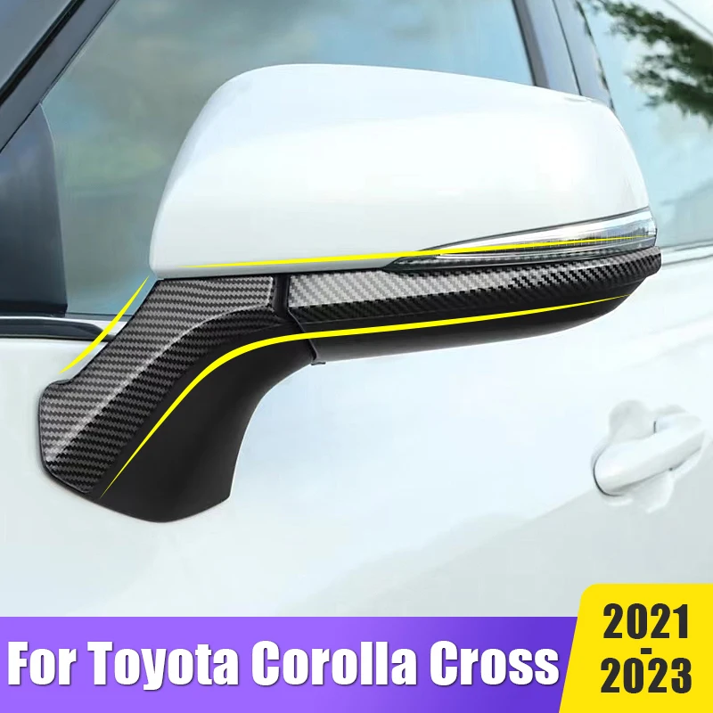 

Car Rearview Side Wing Mirror Base Cover Trim Strip Sticker For Toyota Corolla Cross 2021 2022 2023 2024 XG10 Hybrid Accessories