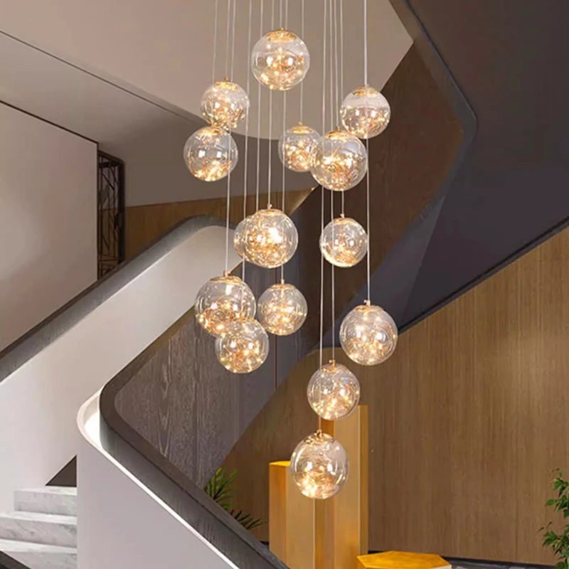 Modern home decor led lights pendant light lamps forstaircase Chandeliers for living room hanging light indoor lighting