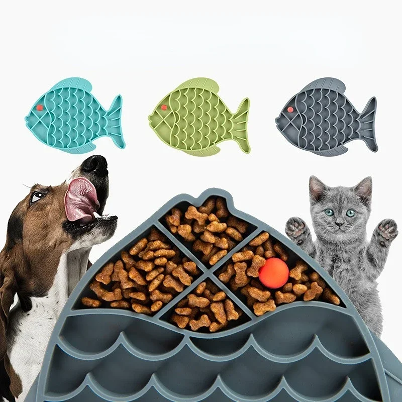 

Fish Shape Silicone Bowl Dog Lick Mat Slow Feeding Food Bowl For Small Medium Dogs Puppy Cat Treat Feeder Dispenser Pet Supplies