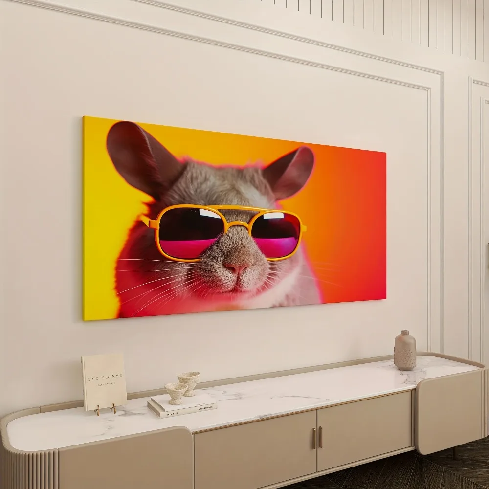 

An abstract hamster glasses poster for living room, bedroom, hallway, 1.5 inch thick pine solid frame