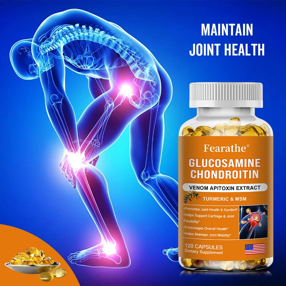 

Glucosamine Chondroitin MSM with Turmeric Supplement Supports Healthy Joint Structure, Function, and Comfort, Improving Mobility