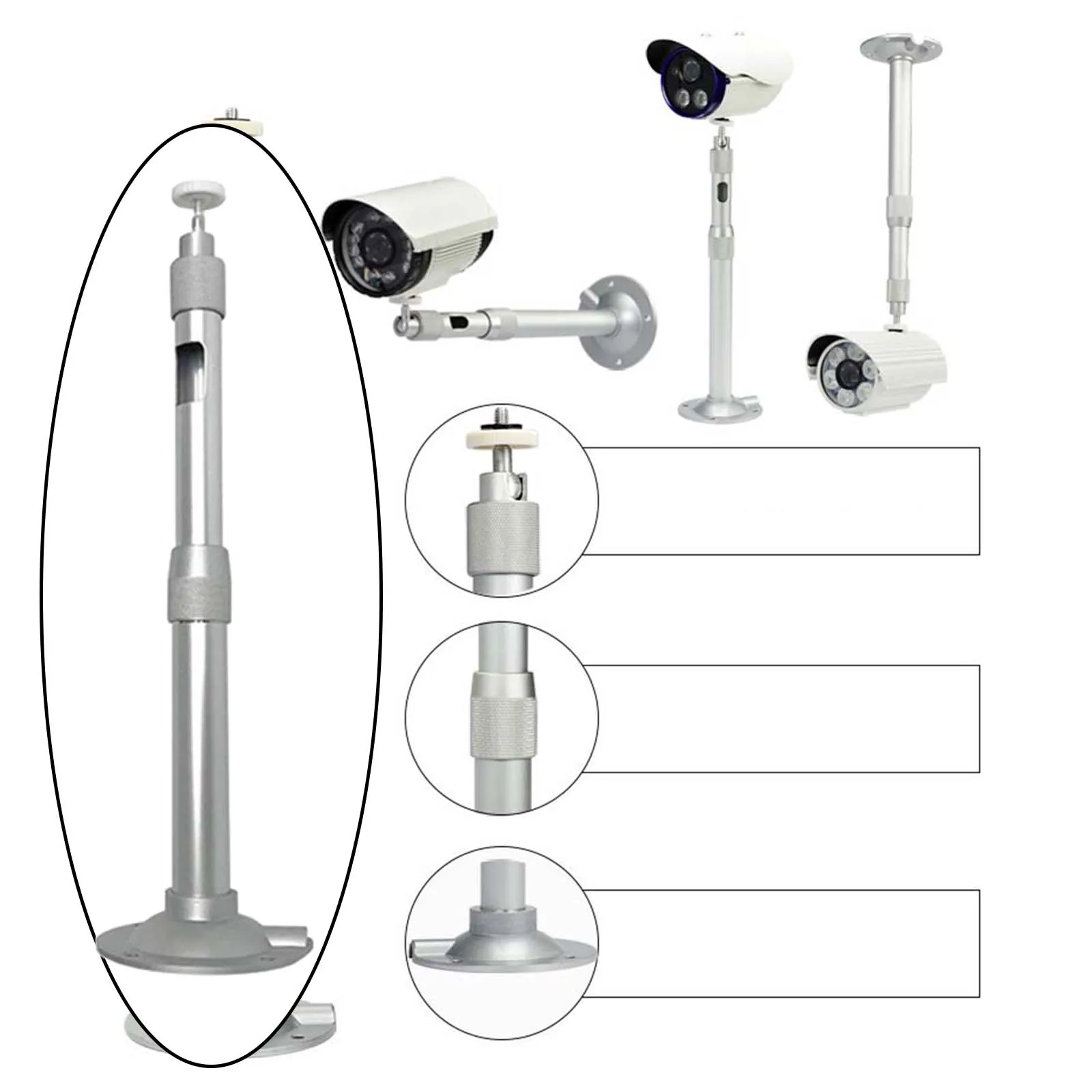 Universal Wall Ceiling Projector Mount Telescopic Bracket Hanger Extendable CCTV DVR Security Camera 360° Rotatable Head